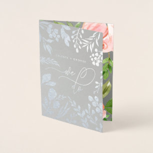 We do floral watercolor and real foil wedding card