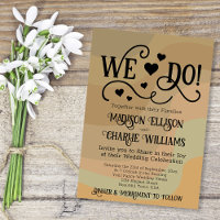 We Do Fun Word Art Earthtone Retro Swirls Wedding