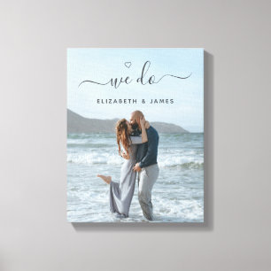 We Do Hand Lettered Script Couple Photo  Canvas Print