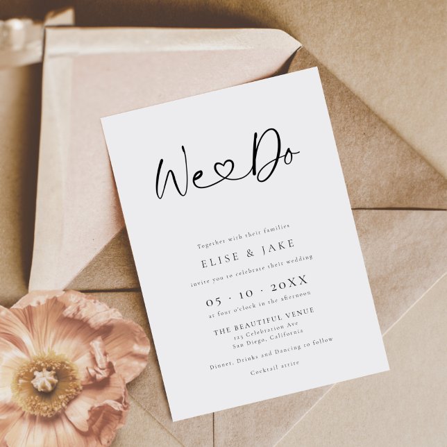 We Do Heart Font Wedding  Invitation (Creator Uploaded)