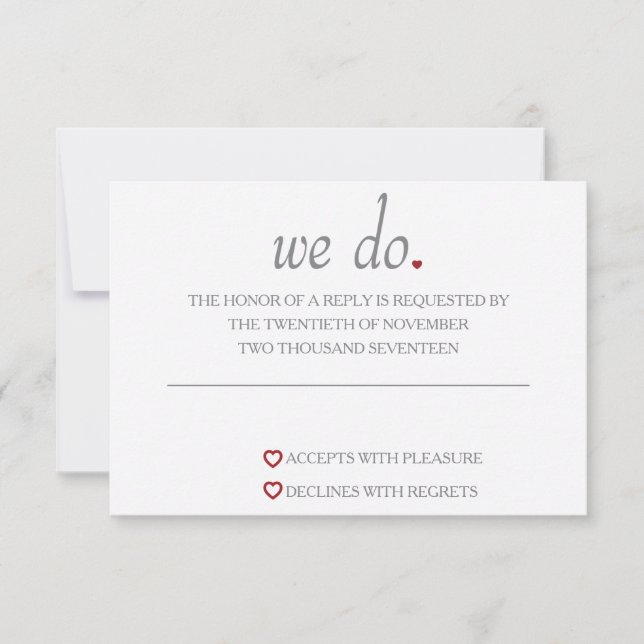 We Do Hearts RSVP Card (Front)