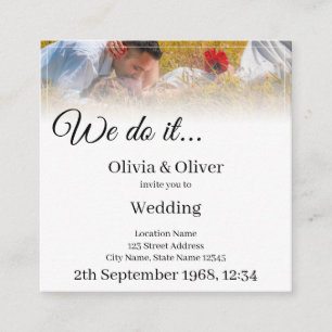 We do it - Kissing Couple on a Meadow Enclosure Card