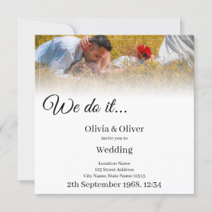We do it - Kissing Couple on a Meadow Invitation