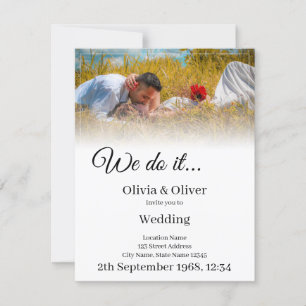 We do it - Kissing Couple on a Meadow Invitation