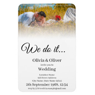 We do it - Kissing Couple on a Meadow Magnet