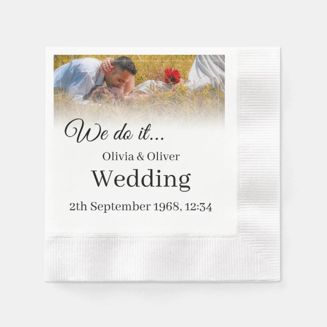 We do it - Kissing Couple on a Meadow Napkin (Front)