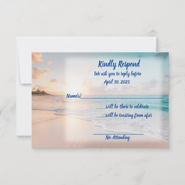 We Do It On The Beach RSVP Save The Date (Front)