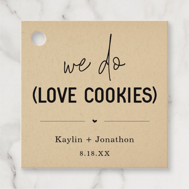 We Do Love Cookies Wedding Favour Tag (Front)