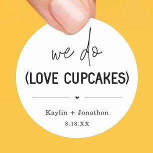 We Do Love Cupcake Wedding Favour Label