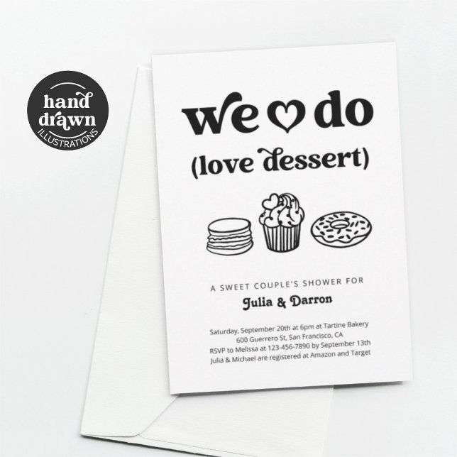 We Do Love Dessert Couple's Wedding Shower Invitation (Creator Uploaded)