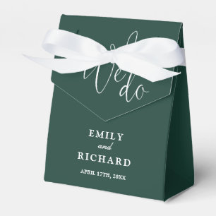 We Do Love Heart Emerald Green Wedding Favour Box
