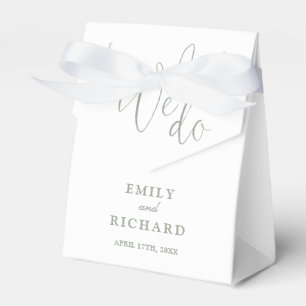 We Do Love Heart Sage Green Wedding Favour Box