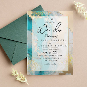 We do! Marble Modern Turquoise and gold Wedding Invitation