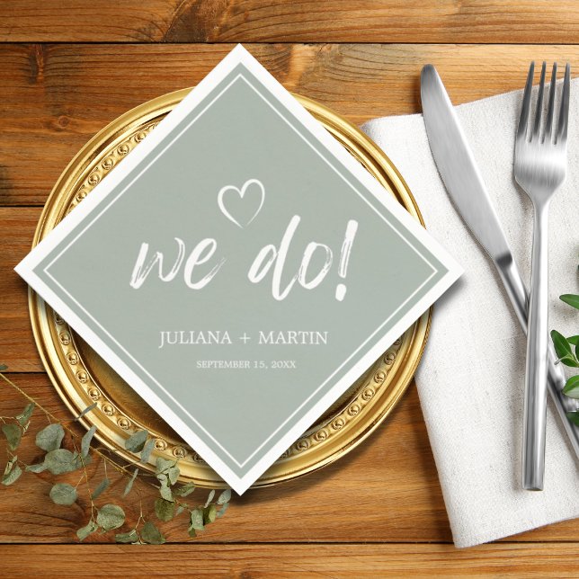 We do Minimalist Modern Simple Green Wedding Napkin (Creator Uploaded)