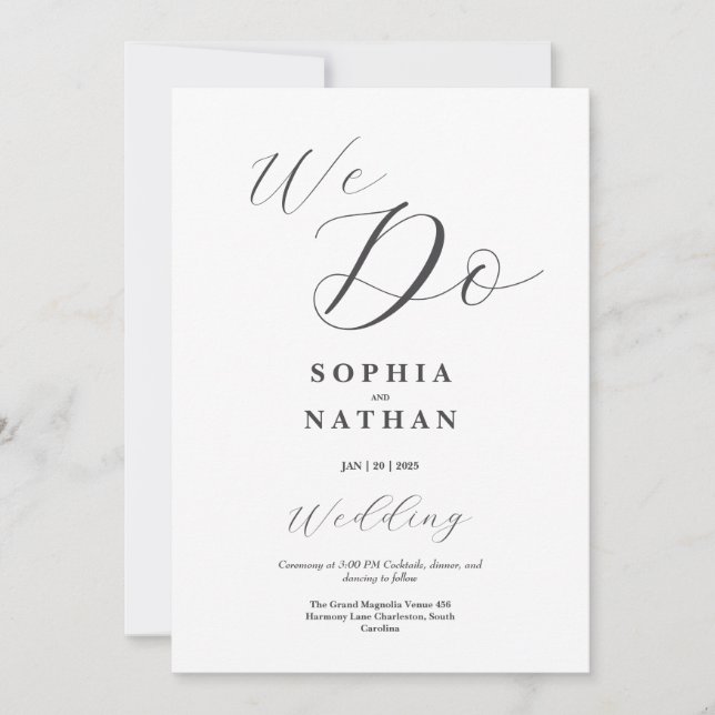 "We Do" Minimalist Wedding Invitation (Front)