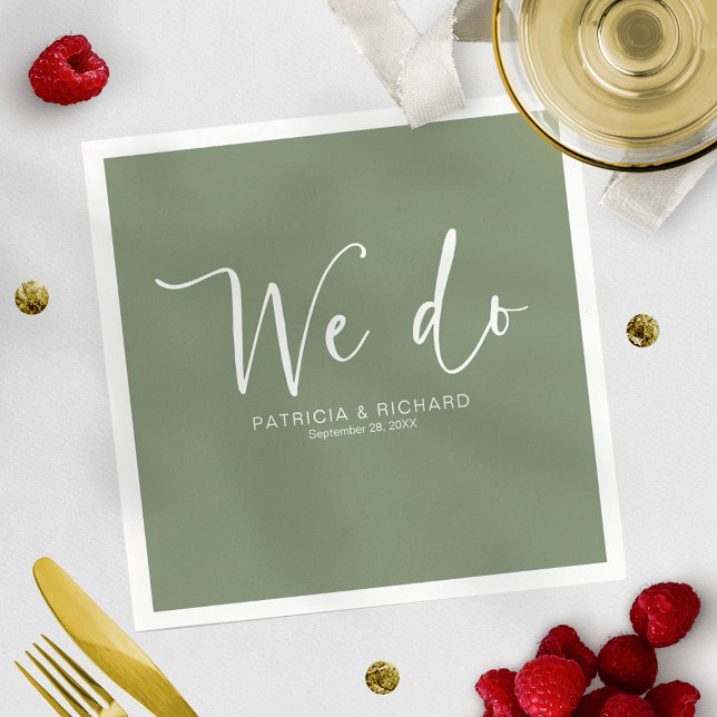 We Do Modern Calligraphy Wedding  Napkin (Creator Uploaded)