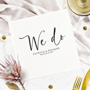 We Do Modern Calligraphy Wedding Napkin
