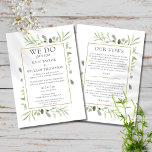 We Do Part Two Sequel Wedding Vows Greenery Invitation<br><div class="desc">Featuring delicate watercolour leaves, this chic We Do again wedding invitation can be personalized with your special event information and wedding vows on the reverse, set in modern, elegant typography. Perfect for any marriage celebrations including vow renewals, 1st-anniversary receptions, post elopement parties or had to have a micro downsized wedding...</div>