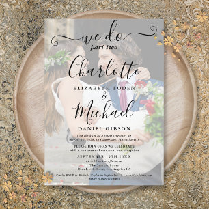 We Do Part Two Wedding Photo Sequel Script Acrylic Invitations