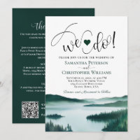We Do! Peaceful Mountain Lake QR Code Wedding
