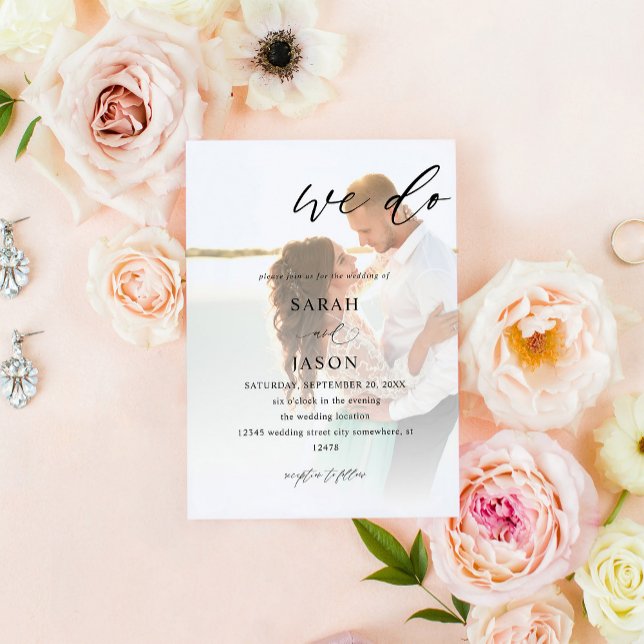 We Do Photo Calligraphy Wedding Invitation (Creator Uploaded)
