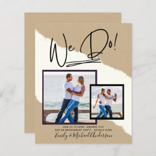 We Do! PHOTO Engagement Party Invitations Budget