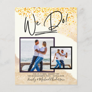 We Do! PHOTO Engagement Party Invitations Budget Flyer