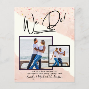 We Do! PHOTO Engagement Party Invitations Budget Flyer