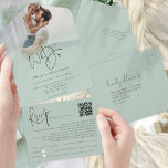 We Do Photo Overlay QR Code Sage Script Wedding All In One Invitation<br><div class="desc">We Do Photo Overlay QR Code Sage Script Wedding. Simply seal and send - no envelope is required. A contemporary photo overlay design with an informal set typography in black for the main heading We Do complementing the rest of the text which you can easily personalise and replace the sample...</div>