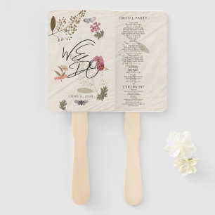 WE DO Pressed Flowers Shabby Garden Chic Program Hand Fan