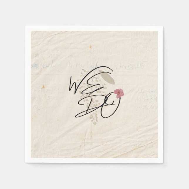 WE DO Pressed Flowers Shabby Garden Chic Program Napkin (Front)