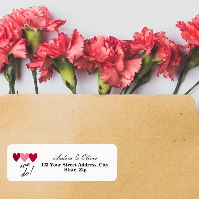 'We do' Romantic Hearts Return Address (Creator Uploaded)