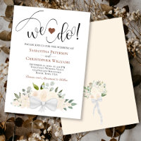 We Do! Rustic Champagne Peach Roses Floral Wedding