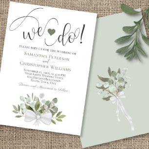 We Do! Rustic Eucalyptus Leaves Boho Chic Wedding Invitation