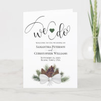 We Do Rustic Watercolor Pinecones Wedding
