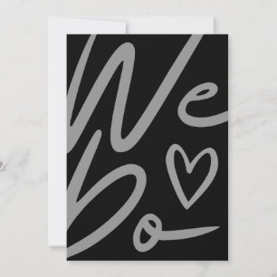 We Do simple black Wedding invitation card