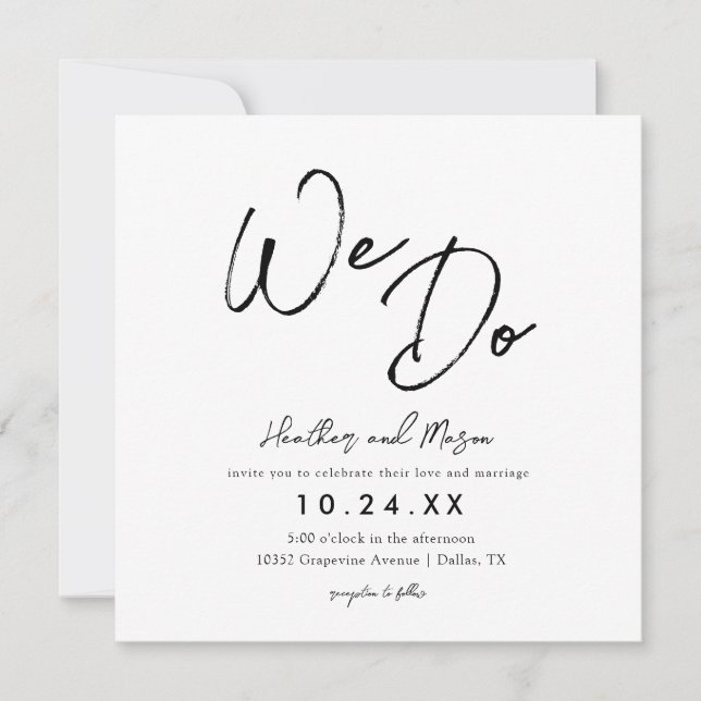 We Do Simple Square Wedding Invitations (Front)