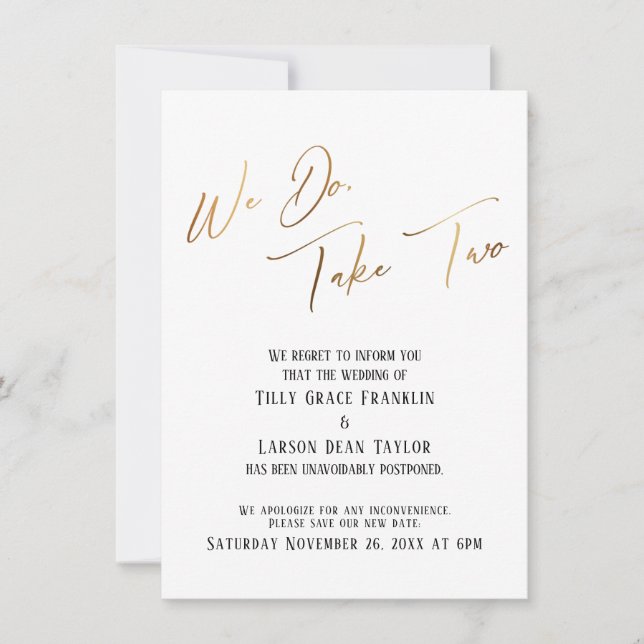 We Do, Take Two: Delayed Wedding Announcement (Front)