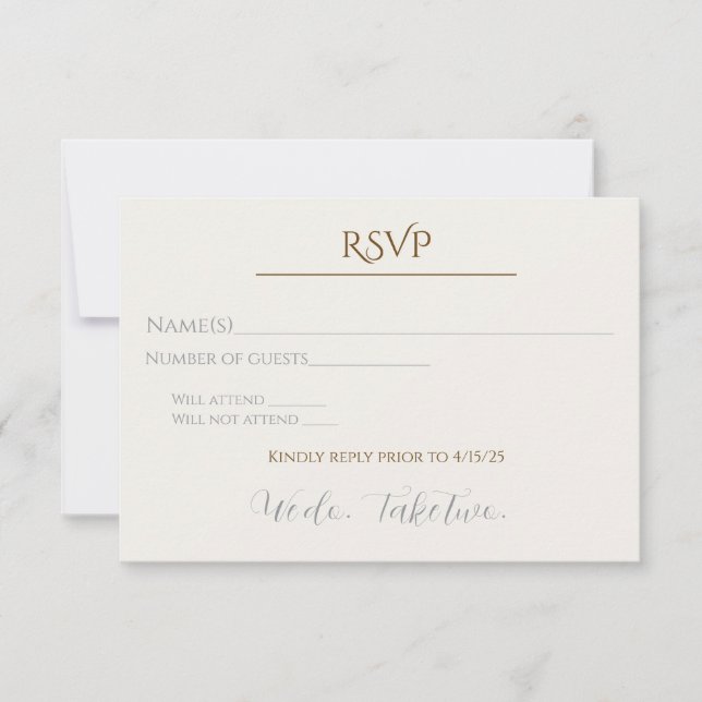 We Do Take Two RSVP Card (Front)