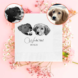 We Do Too Black And White Dog Personalised Napkin