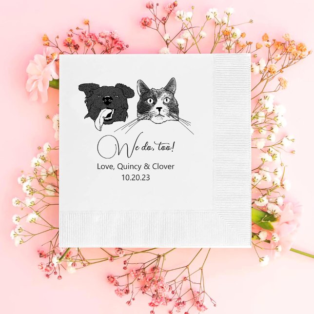 We Do Too Black And White Dog Personalised Napkins (Creator Uploaded)