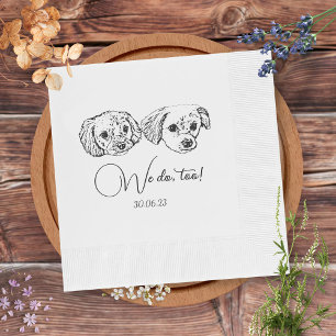 We Do Too Pets Custom Hand Drawing Wedding Napkin