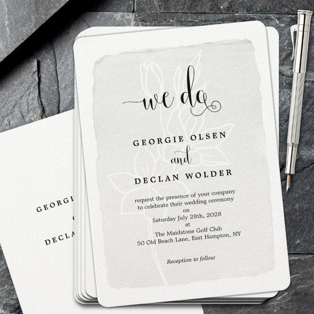 We Do Vintage Calligraphy Wedding Invitation (Creator Uploaded)