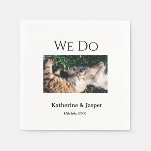 We do wedding engagement pet name photo date coupl napkin