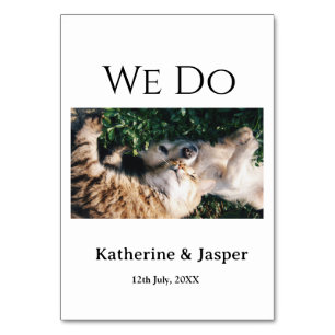 We do wedding engagement pet name photo date coupl table number