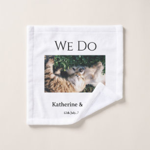 We do wedding engagement pet name photo date coupl wash cloth