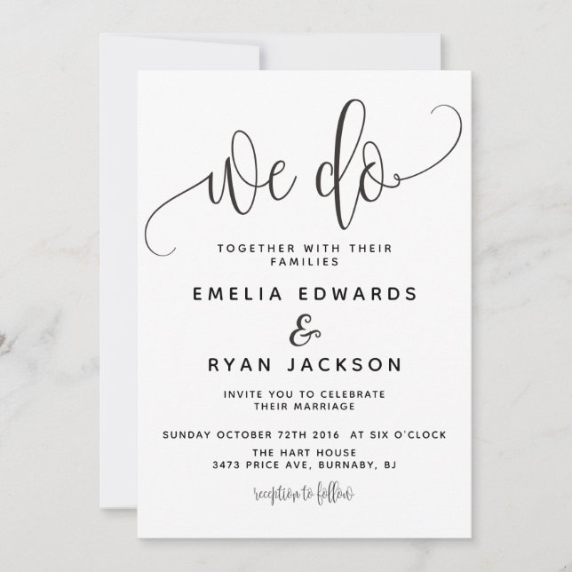 We Do Wedding invitation (Front)