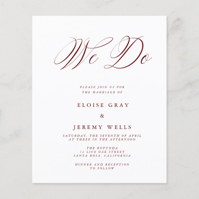 We Do Wedding Invitation (Front)