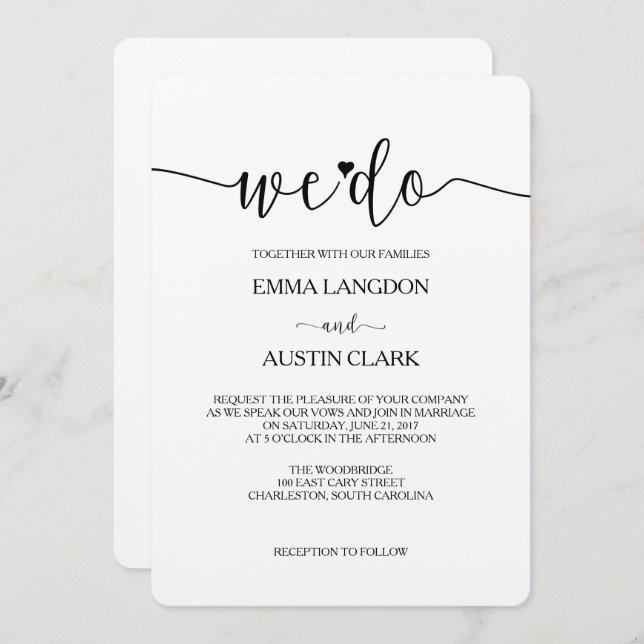 We Do Wedding Invitation - Kraft (Front/Back)