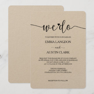 We Do Wedding Invitation - Kraft